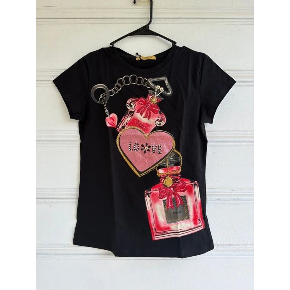Vinizbena Women’s Embellished Graphic Top – Size Small